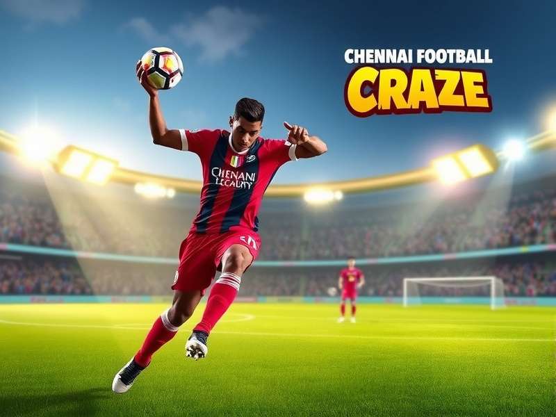Chennai Football Craze gameplay screenshot showing realistic football action
